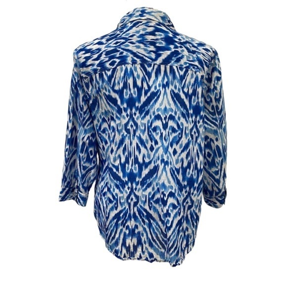 Chico's 2 Linen Ikat Shirt - Picture 3 of 5
